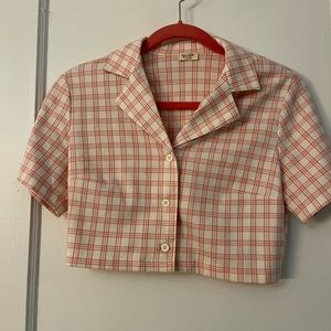 John Galt Pink Button Up Vest Shirt
